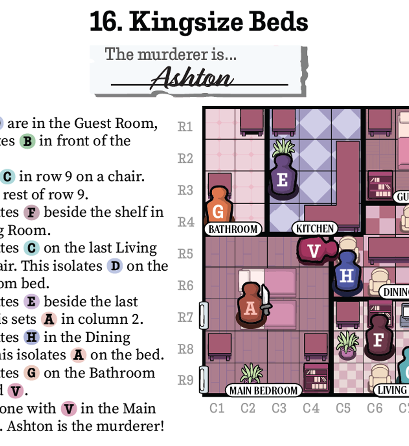 Sample solution page from Murdoku